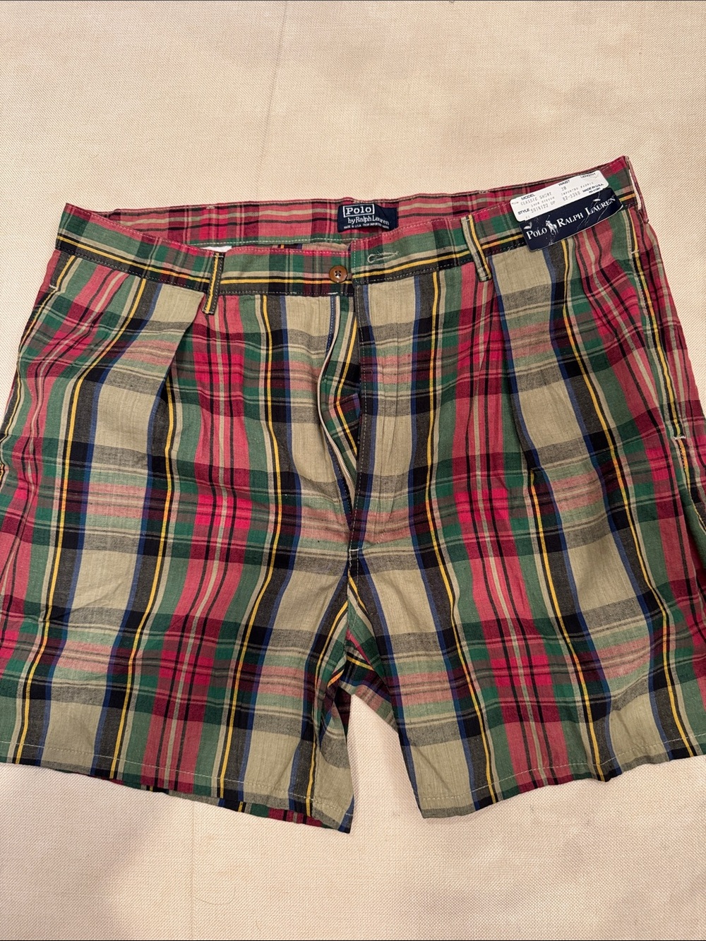 Vintage USA-made 80s/90s Polo Ralph Lauren Men’s Madras Plaid Cotton Shorts